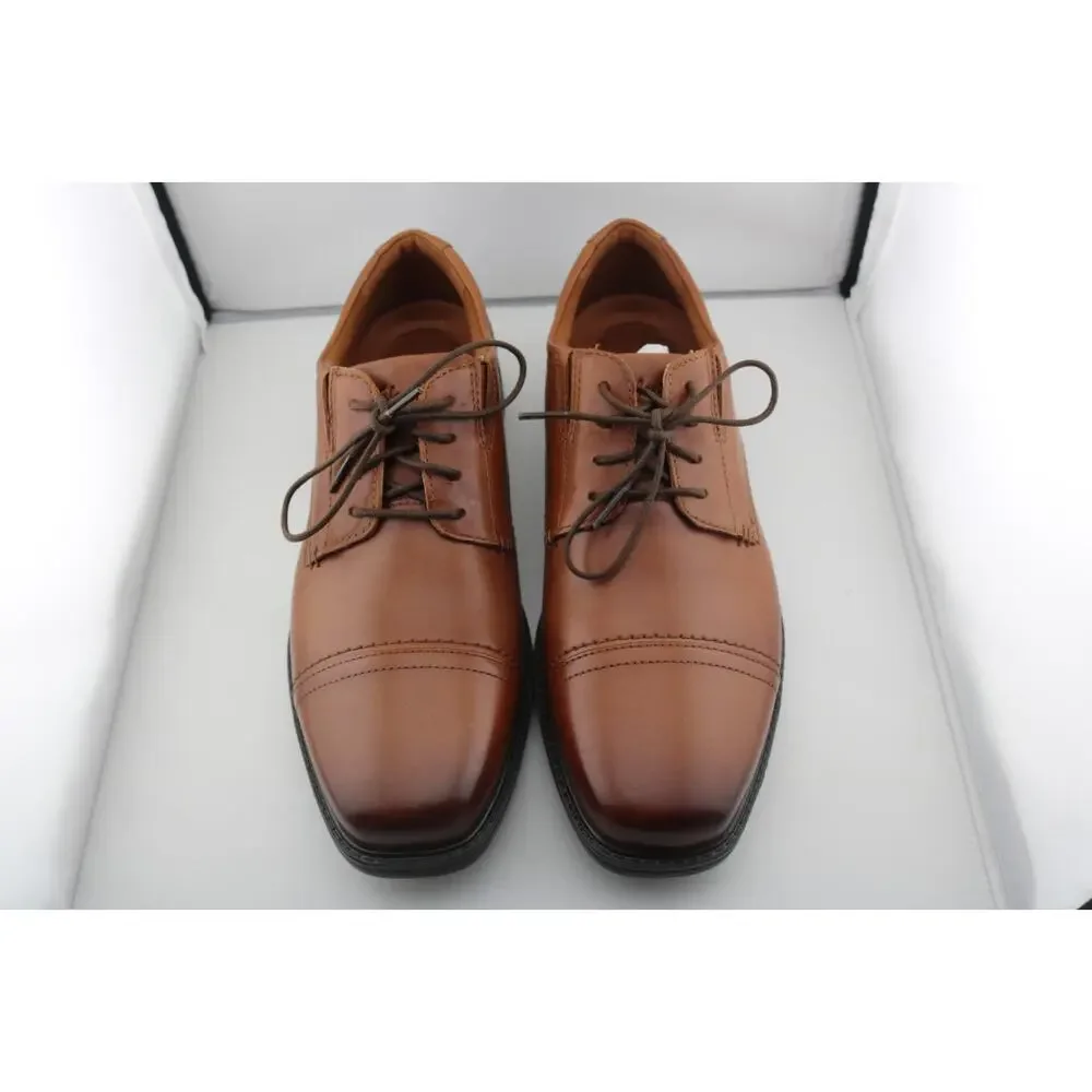 Clark's Dresslite Cap Oxford Dress Shoes Lightweight Tan Leather Men's Size 8.5W